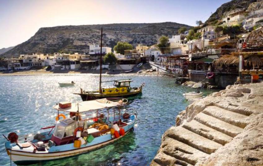 Un panorama autunnale dell’isola di Mykonos.